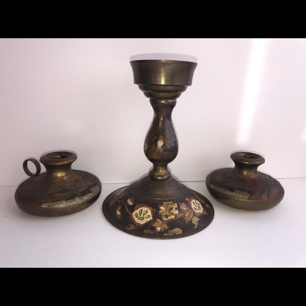 Vintage Solid Brass Candle Holders.